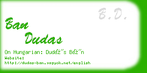 ban dudas business card